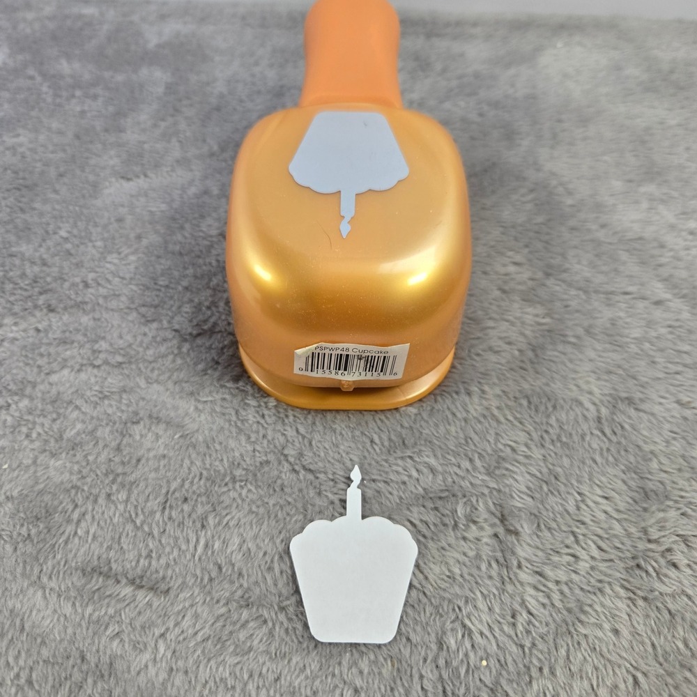 EK Success Paper Shapers Cupcake Punch Large Birthday Candle PSPWP48 Orange